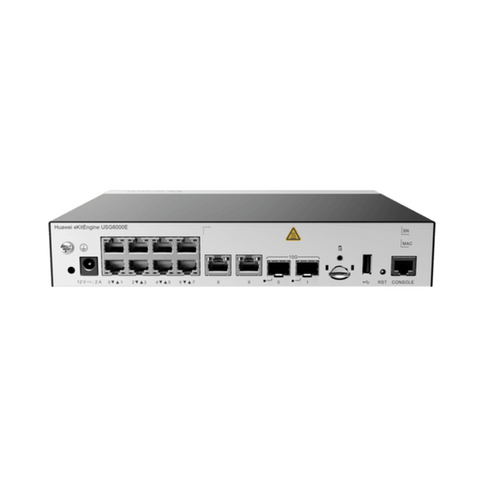 Huawei USG6000E-S03-AC ,10*GE RJ45+2*10GE SFP+,100 Users,Firewall