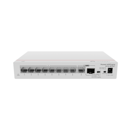 Huawei S110-8P2ST ,8*10/100/1000BASE-T ports, PoE+, 1*GE SFP port,Switch