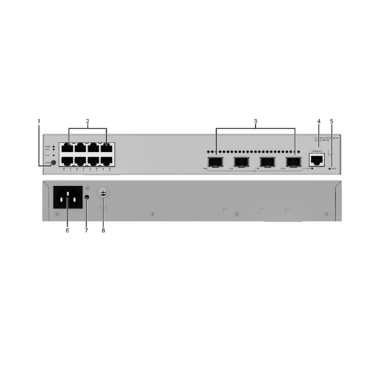 Huawei S220-8P4S,8*10/100/1000BASE-T ports(125W PoE+),4*GE SFP ports,Switch