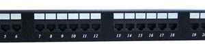 Premium Line :Cat.6 180° Unshielded Patch Panel, Dual Type IDC, 24 ports, black